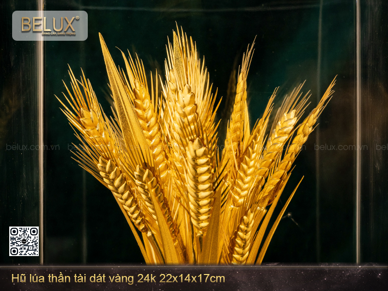 Hũ lúa dát vàng 24k- 22x17x14 cm