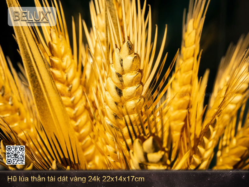 Hũ lúa dát vàng 24k- 22x17x14 cm