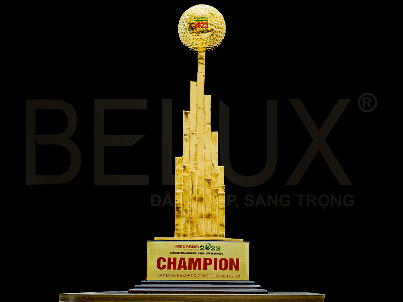 Cup Golf CLB Nhôm Kính Toàn Quốc Bằng Đồng Mạ Vàng 24k