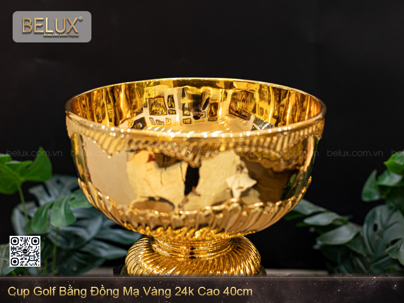 Cup Golf Bằng Đồng Mạ Vàng 24k Cao 40cm - TYC