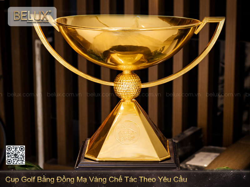 Cup Golf Bằng Đồng Mạ Vàng 24k Chế Tác Theo Yêu Cầu Cao 81cm