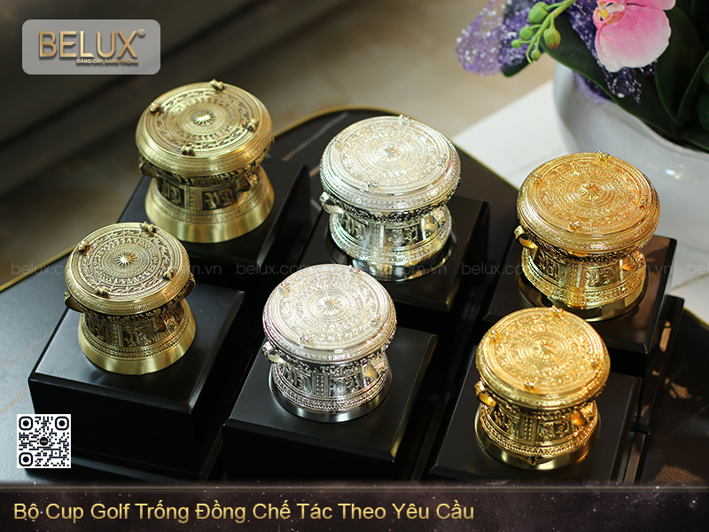 Bộ Cúp Golf Trống Đồng Chế Tác Theo Mẫu Yêu Cầu