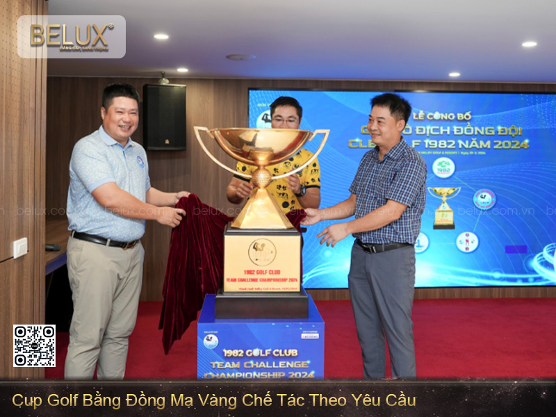 Cup Golf Bằng Đồng Mạ Vàng 24k Chế Tác Theo Yêu Cầu Cao 81cm