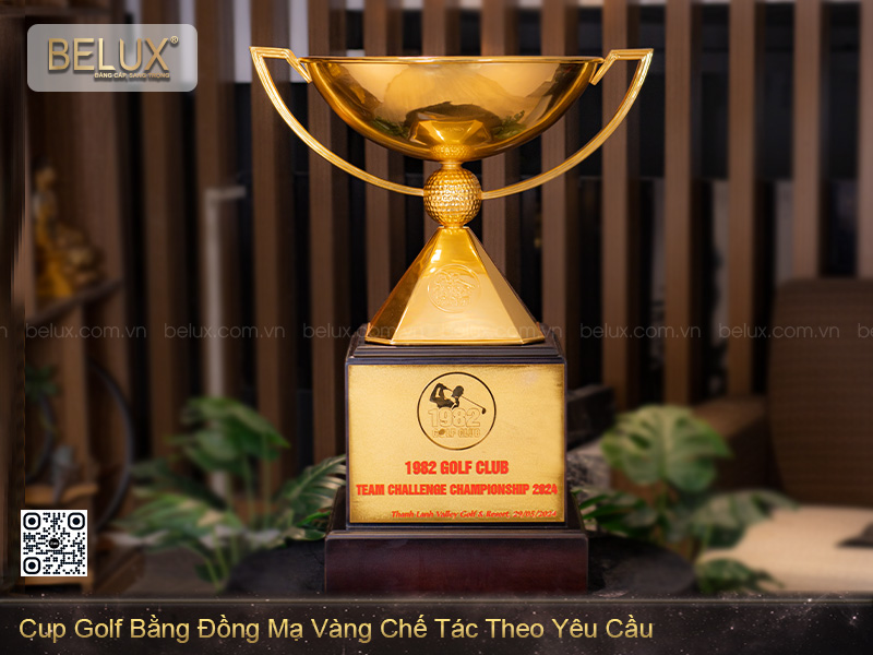 Cup Golf Bằng Đồng Mạ Vàng 24k Chế Tác Theo Yêu Cầu Cao 81cm