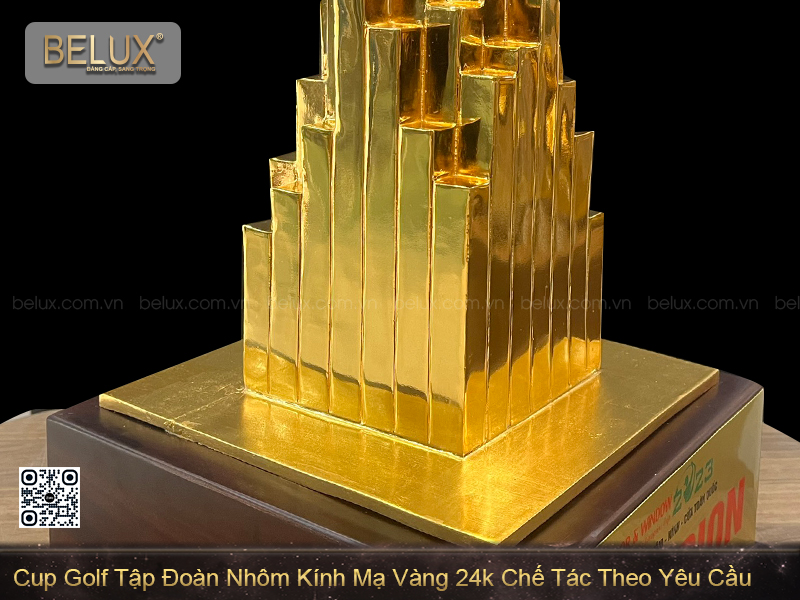Cup Golf CLB Nhôm Kính Toàn Quốc Bằng Đồng Mạ Vàng 24k
