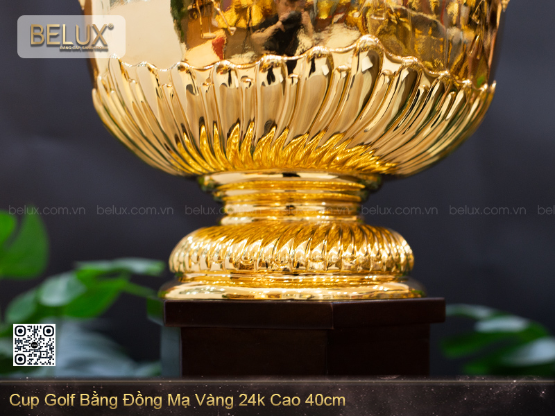 Cup Golf Bằng Đồng Mạ Vàng 24k Cao 40cm - TYC
