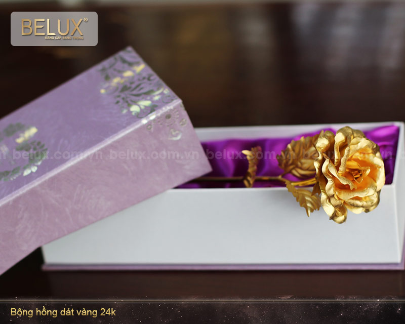 Bông Hồng Dát Vàng 24k