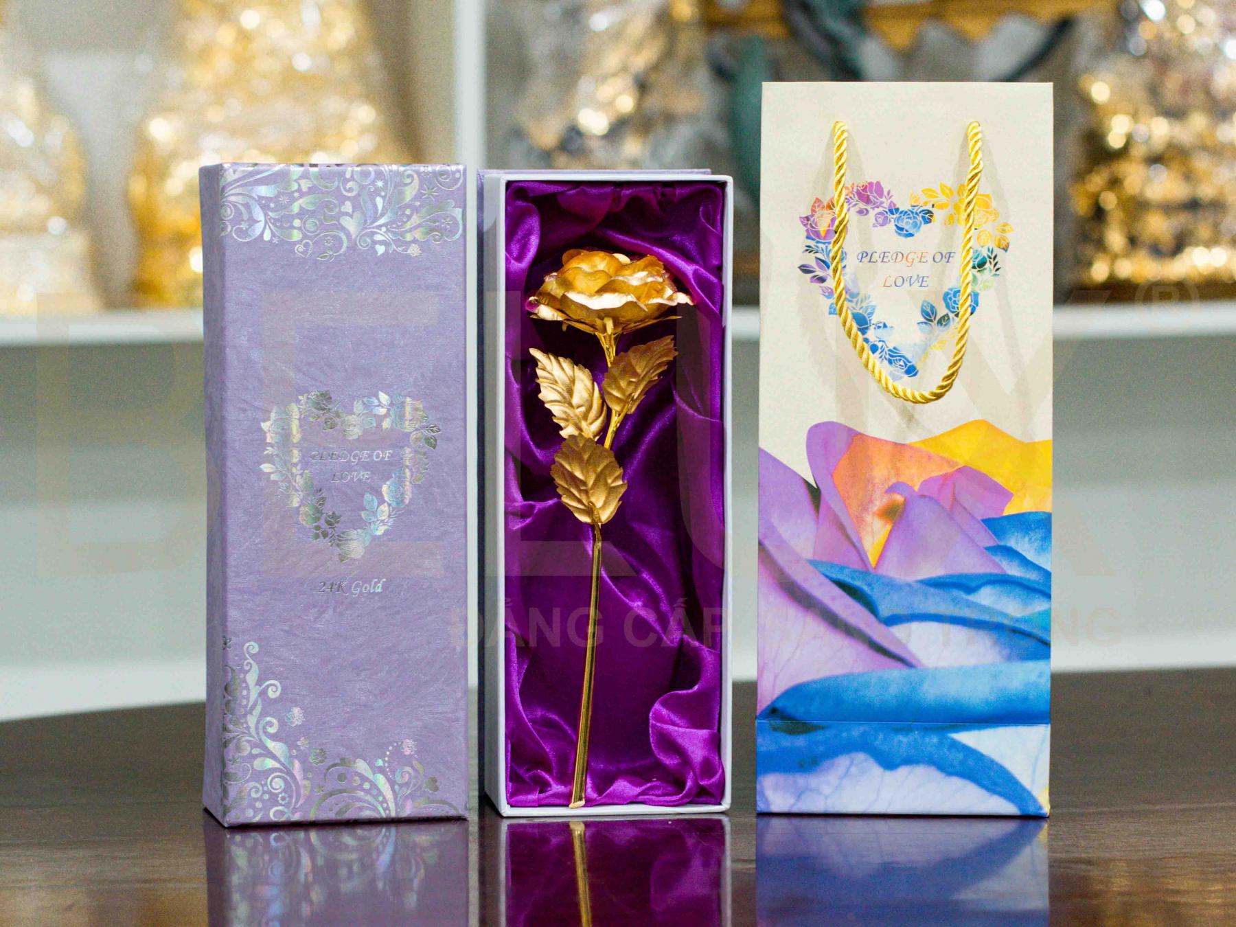 Bông Hồng Dát Vàng 24k