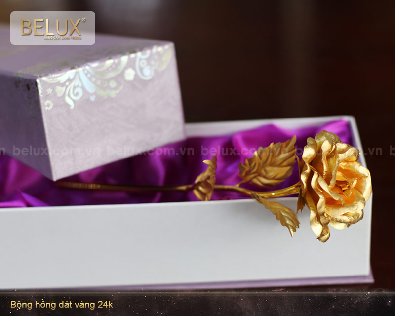 Bông Hồng Dát Vàng 24k