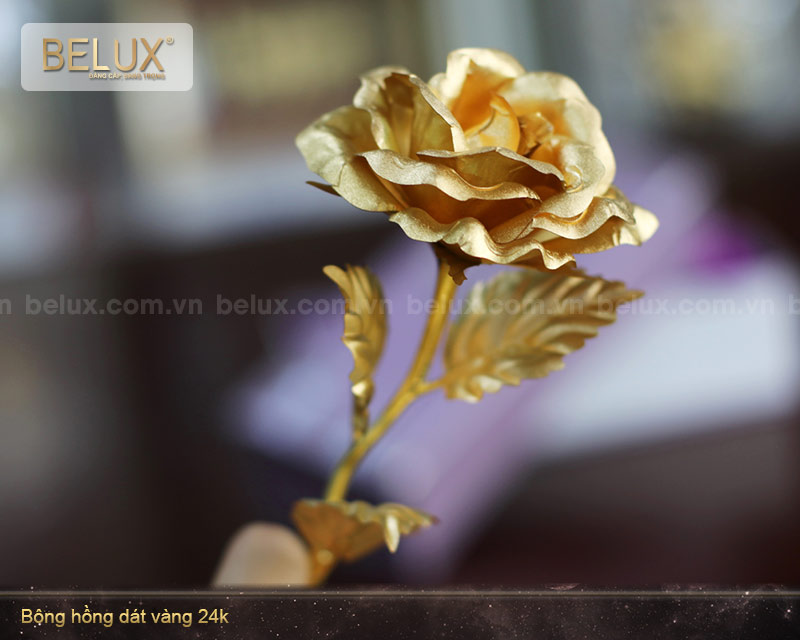 Bông Hồng Dát Vàng 24k