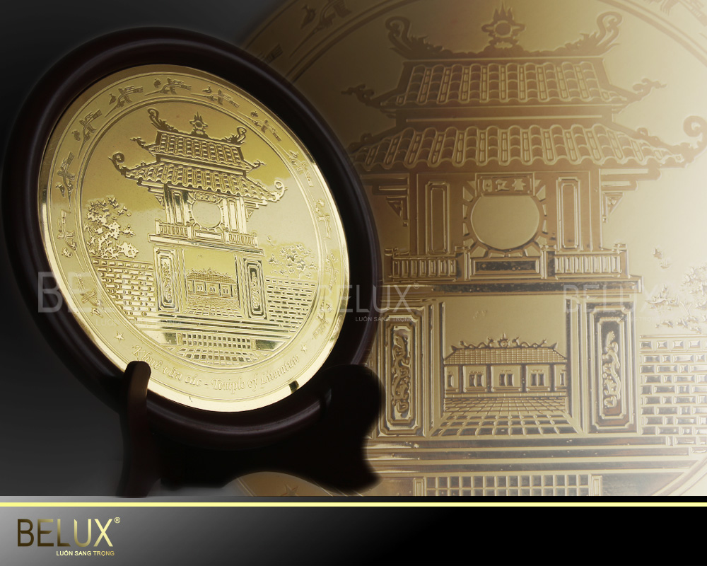 Mặt Đĩa Đồng Ăn Mòn Hình Khuê Văn Các