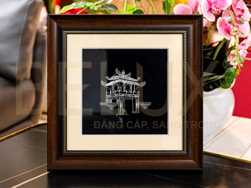 Tranh Khuê Văn Các Bằng Bạc KT 35 X 35cm