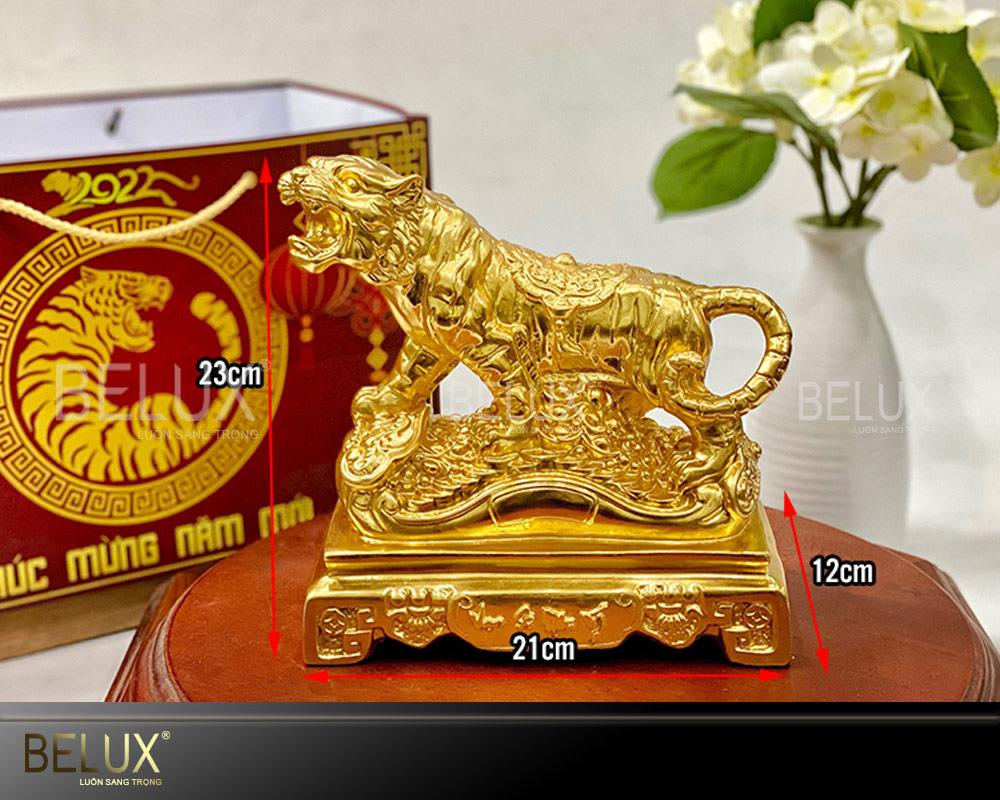 Tượng Hổ thếp vàng cao 23cm