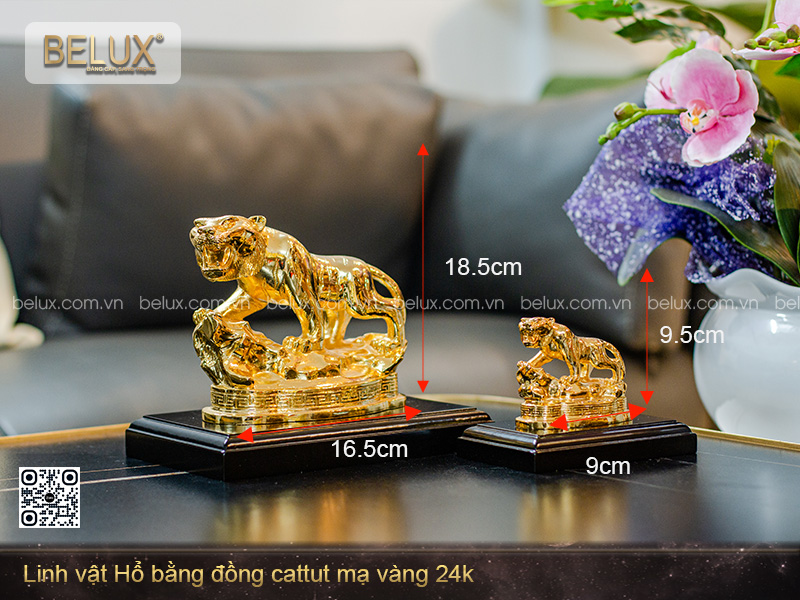 Tượng Linh Vật Hổ Phong Thủy Bằng Đồng Mẫu 1