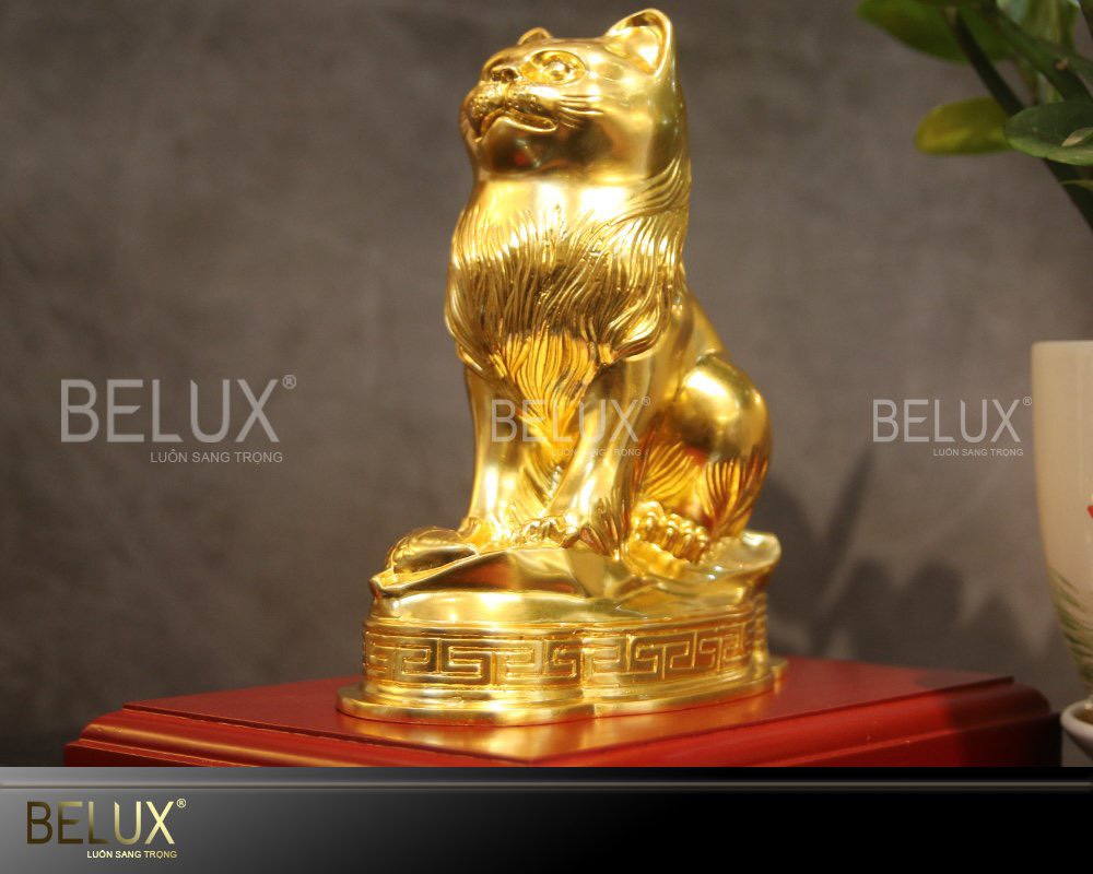 Tượng Mèo Mạ Vàng 9999