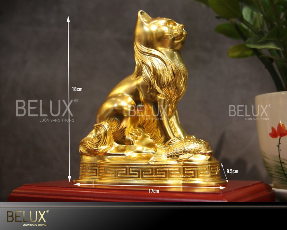 Tượng Mèo Mạ Vàng 9999