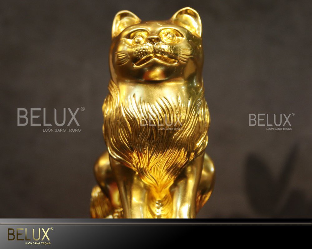 Tượng Mèo Mạ Vàng 9999