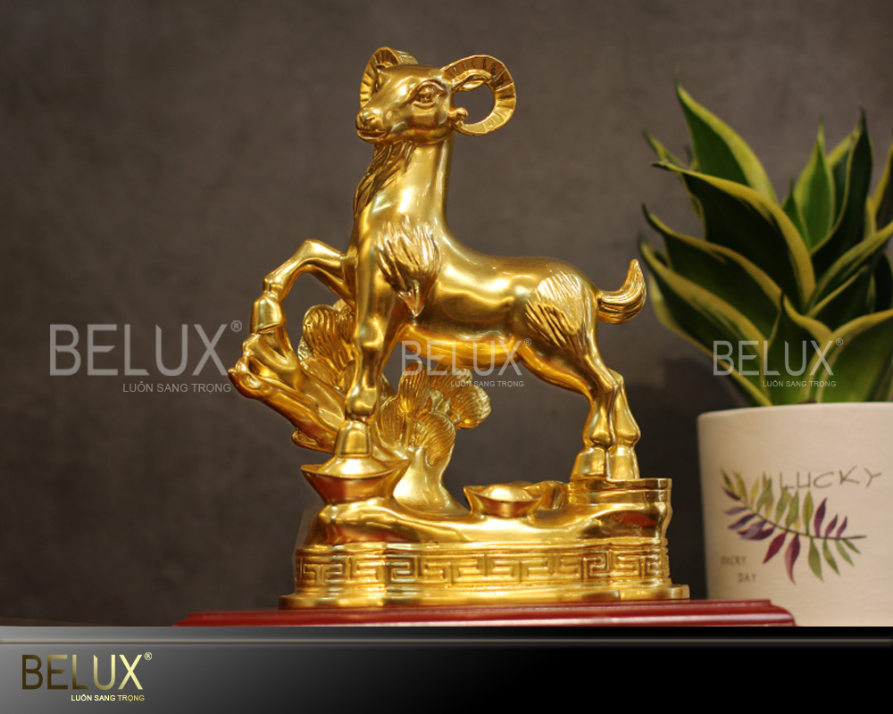 Tượng Dê dát vàng 9999