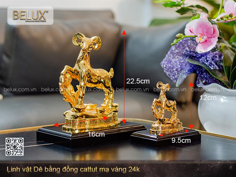 Tượng Dê Mạ Vàng 24k Cao 22cm