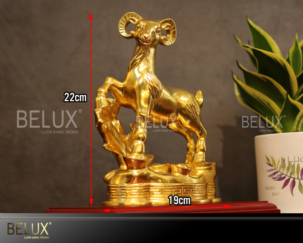 Tượng Dê dát vàng 9999