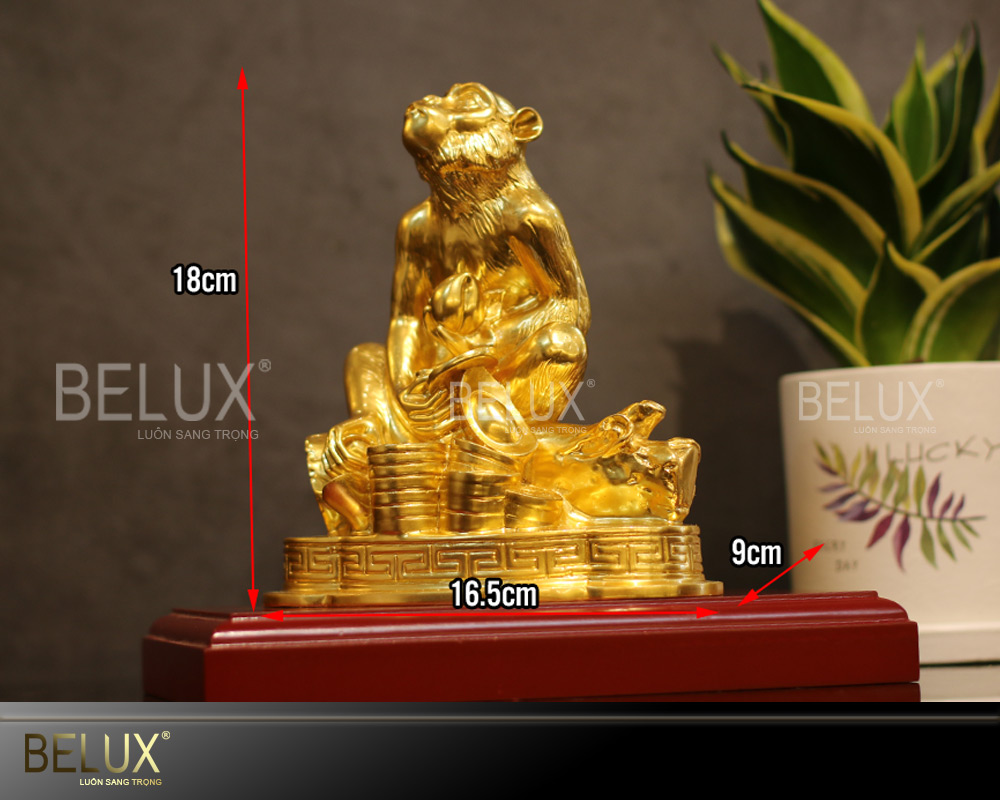 Tượng Khỉ Dát Vàng 9999