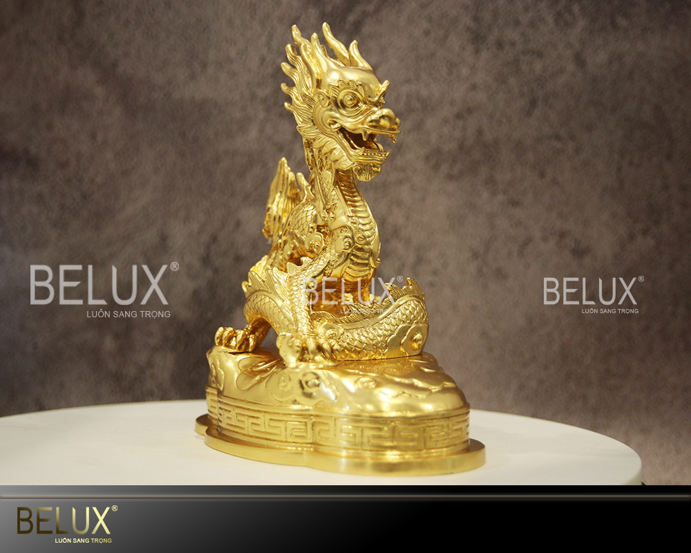 Tượng rồng phong thủy dát vàng 9999