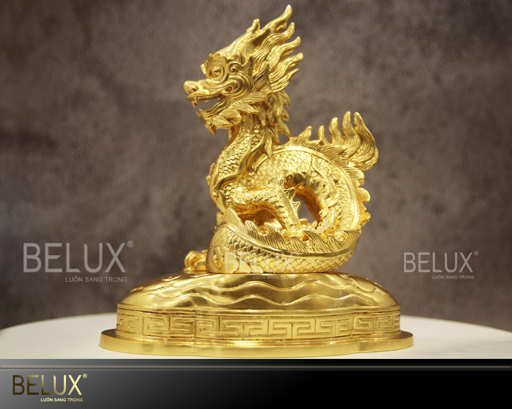 Tượng rồng phong thủy dát vàng 9999