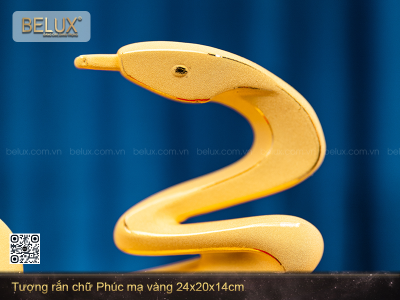 Tượng Rắn Chữ Phúc Mạ Vàng