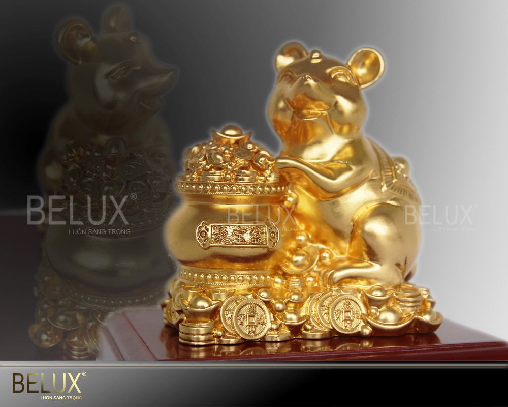 Linh Vật Chuột Thếp Vàng 9999 Bằng Đồng Mẫu 1
