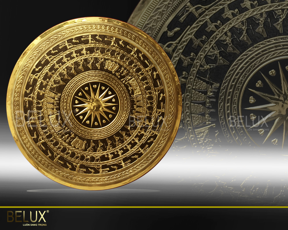 Mặt Trống Đồng Thúc Tay Thủ Công Đồng Vàng