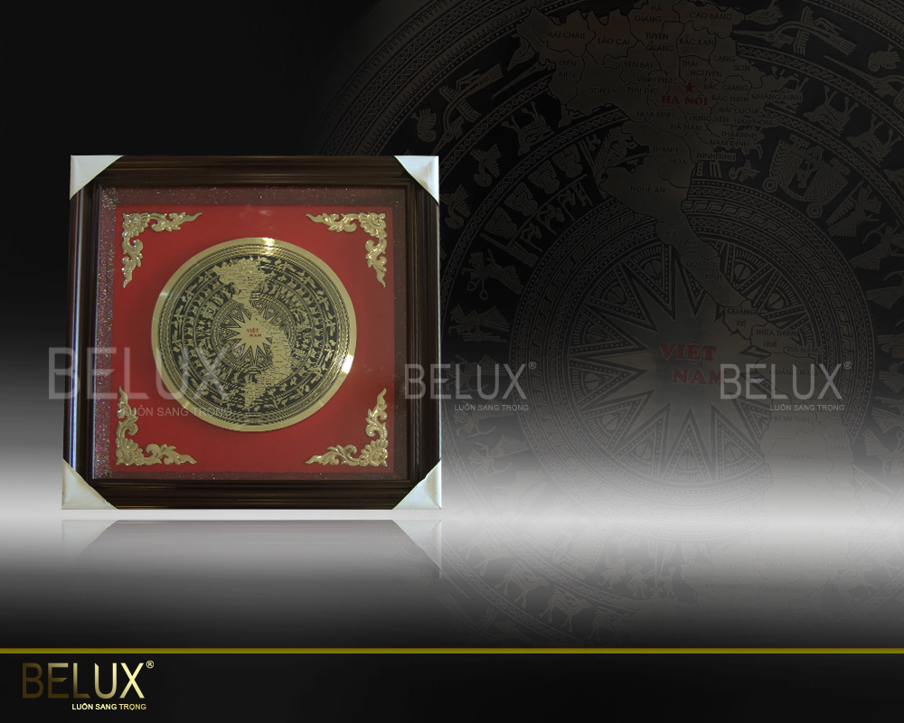 Tranh mặt trống ăn mòn hình bản đồ Việt Nam