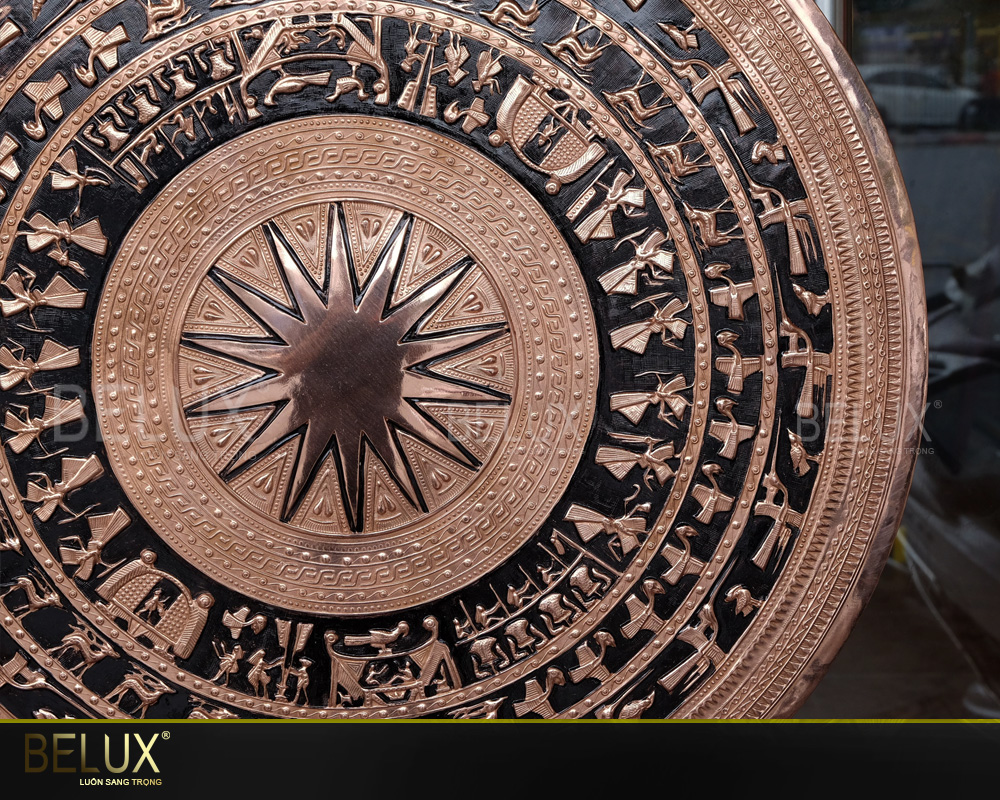 Mặt Trống Đồng Thúc Tay Thủ Công Đồng Đỏ