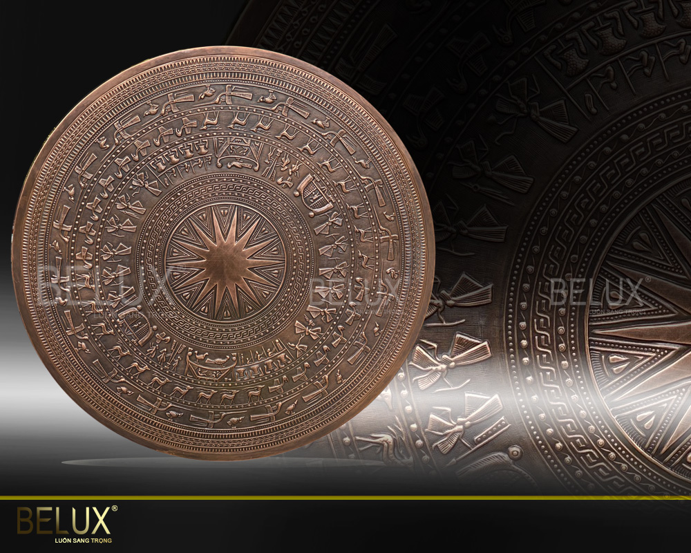 Mặt Trống Đồng Thúc Tay Thủ Công Đồng Đỏ