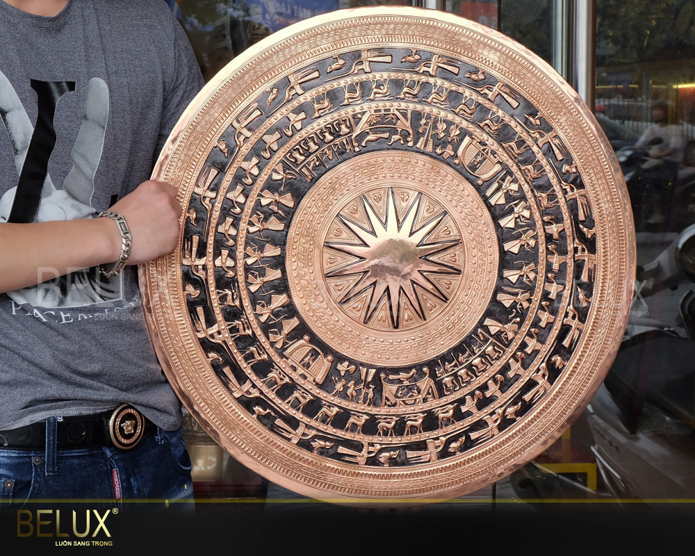 Mặt Trống Đồng Thúc Tay Thủ Công Đồng Đỏ