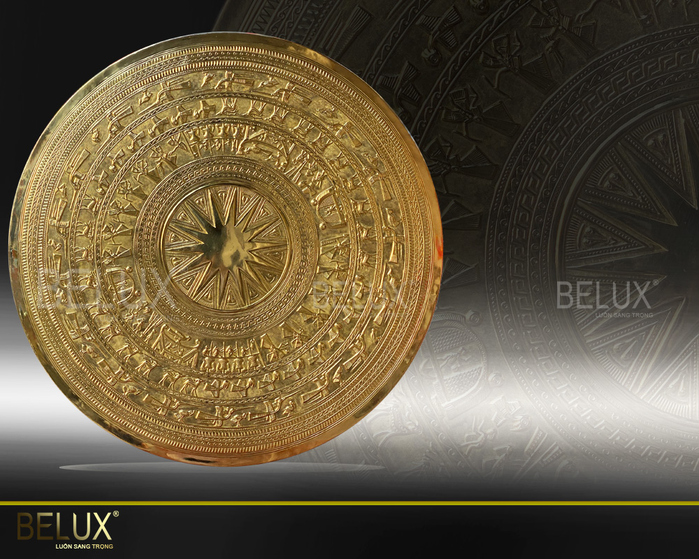 Mặt Trống Đồng Thúc Tay Thủ Công Đồng Vàng