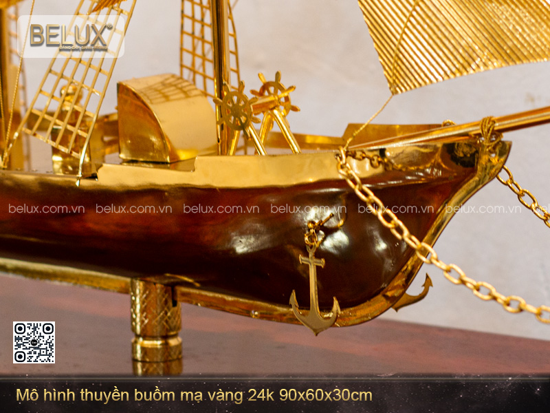 Mô Hình Thuyền Buồm Mạ Vàng 24k - M12