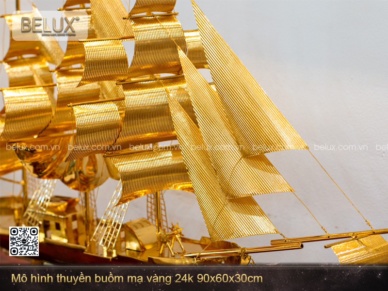 Mô Hình Thuyền Buồm Mạ Vàng 24k - M12