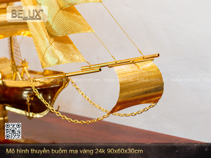 Mô Hình Thuyền Buồm Mạ Vàng 24k - M12