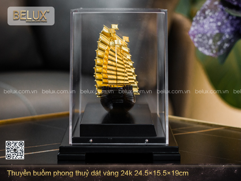 Thuyền Buồm Phong Thuỷ Dát Vàng 24k - M7