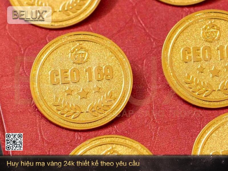 Cài áo thiết kế theo yêu cầu mạ vàng 24k