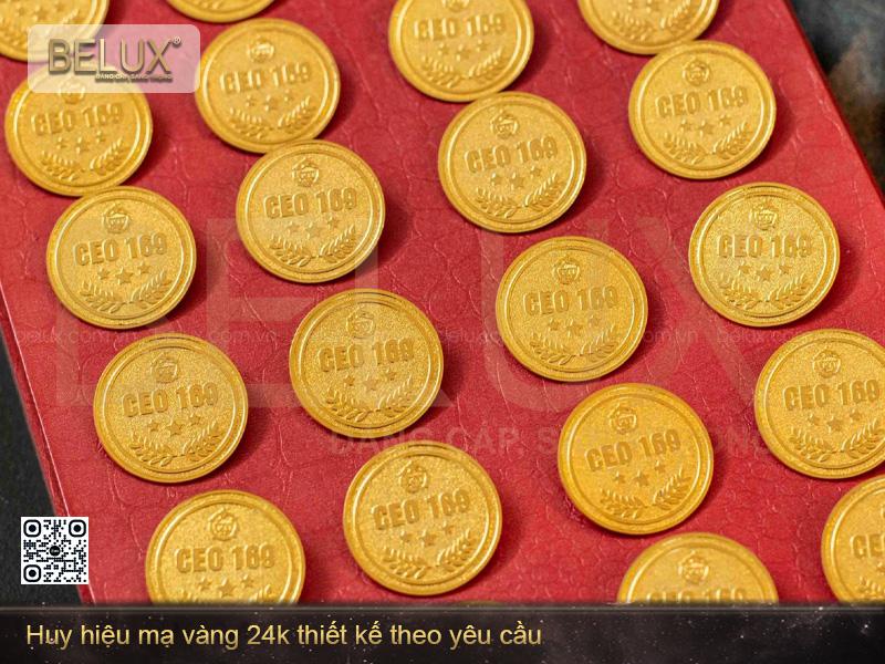 Cài áo thiết kế theo yêu cầu mạ vàng 24k