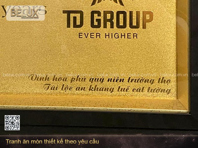 Tranh kỷ kiệm 20 năm mạ vàng 24k thiết kế theo yêu cầu