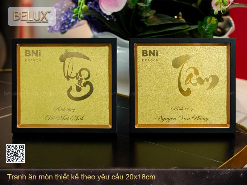 Tranh chữ thiết kế theo yêu cầu kt 18x20cm