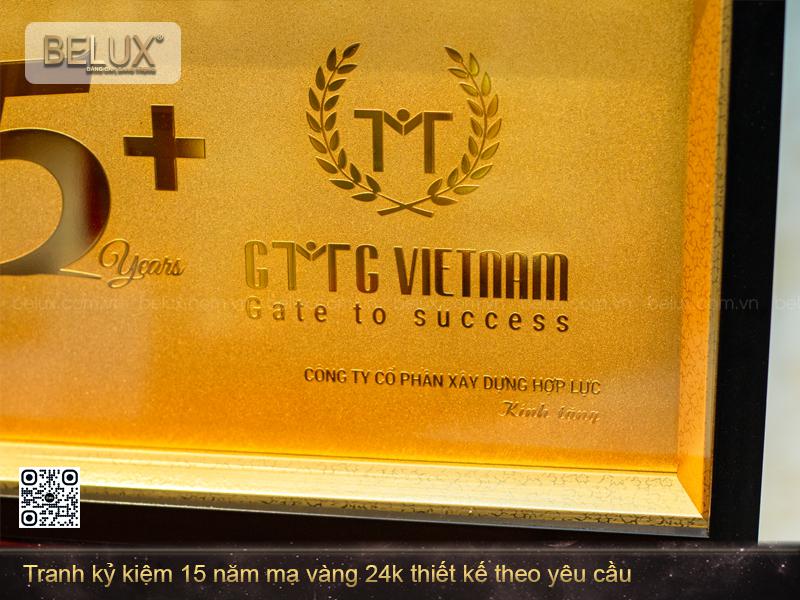 Tranh kỷ kiệm mạ vàng 24k thiết kế theo yêu cầu