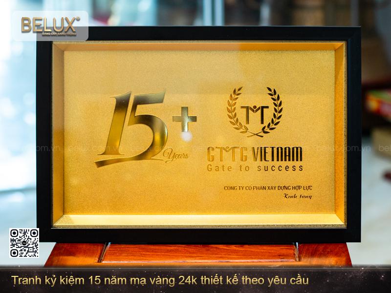 Tranh kỷ kiệm mạ vàng 24k thiết kế theo yêu cầu