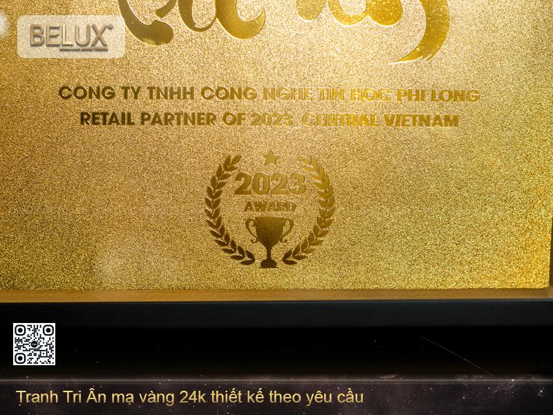 Tranh tri ân thiết kế theo yêu cầu mạ vàng 24k
