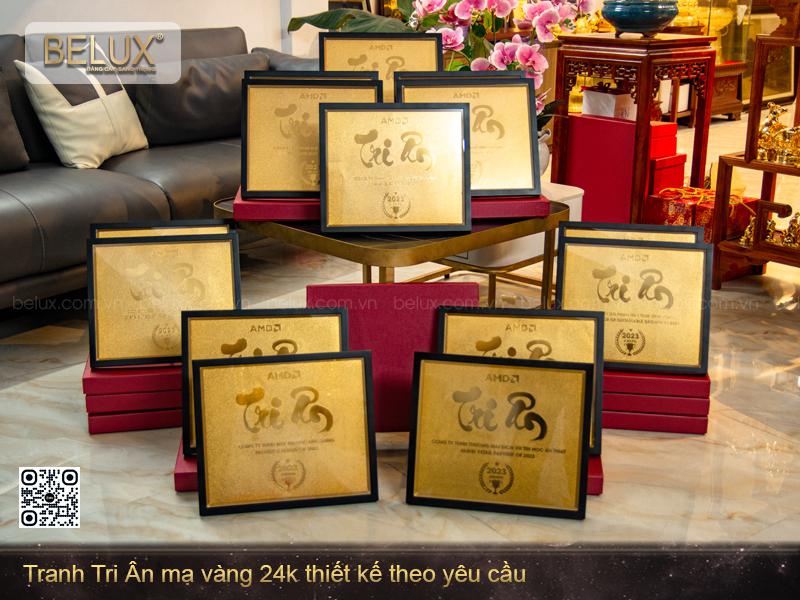 Tranh tri ân thiết kế theo yêu cầu mạ vàng 24k