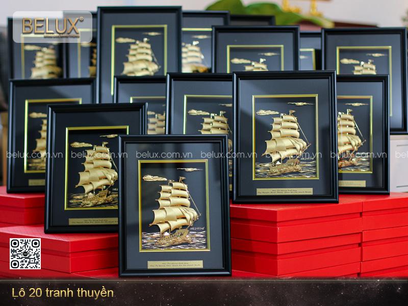Lô tranh thuyền dát vàng 24k theo đơn đặt hàng