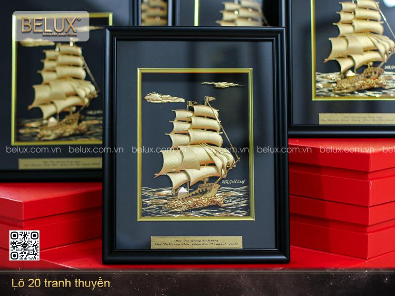 Lô tranh thuyền dát vàng 24k theo đơn đặt hàng