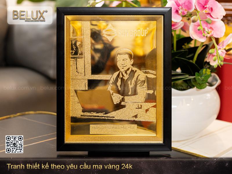 Tranh chân dung mạ vàng thiết kế theo yêu cầu